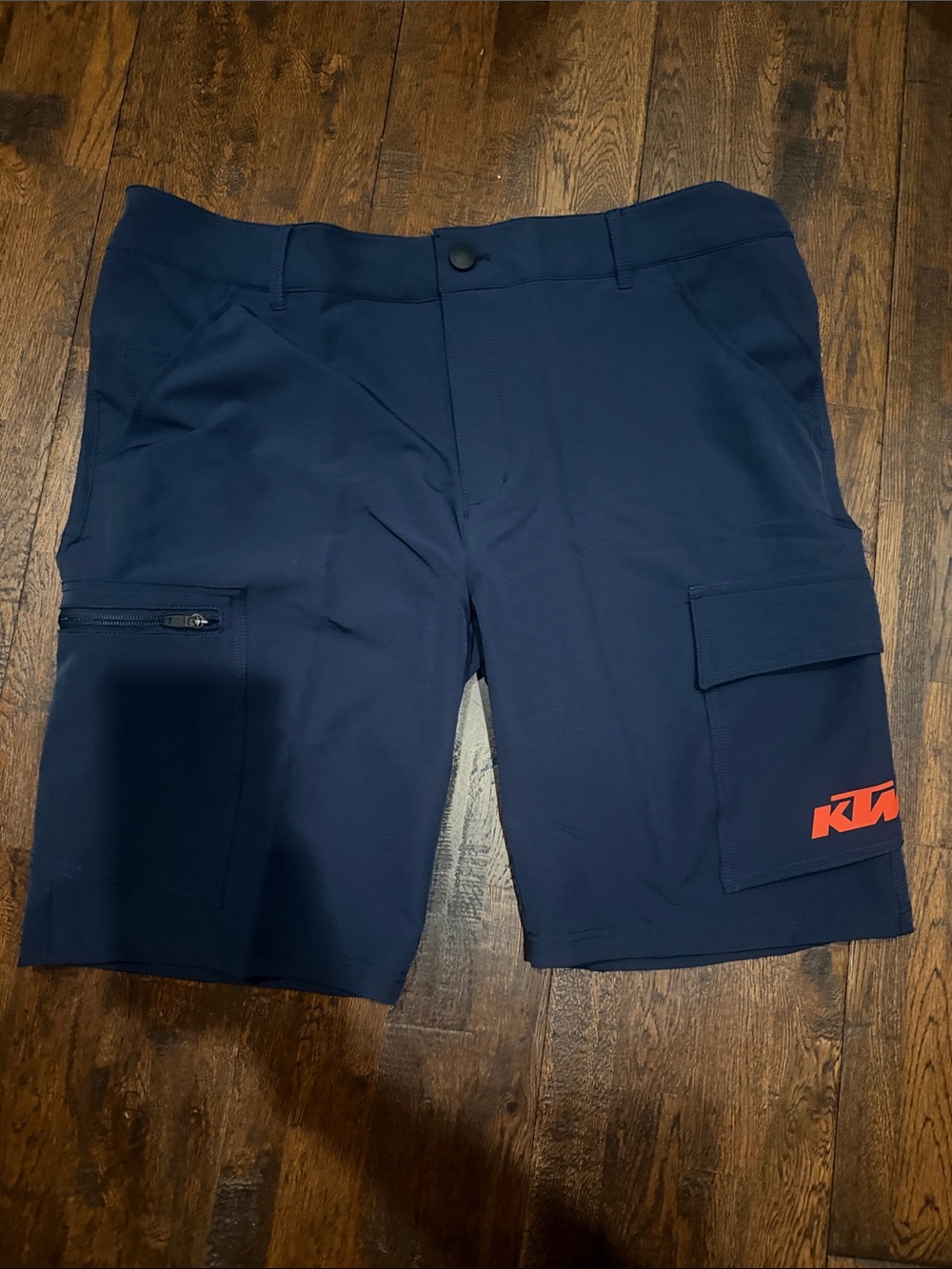 KTM Men's Navy Cargo Shorts with Logo Accent - size XXL